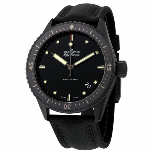 Top Replica Blancpain Fifty Fathoms Black Dial 5000-0130-B52A Watch For ...